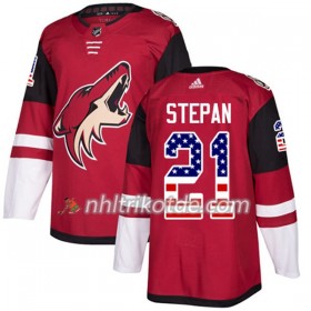 Arizona Coyotes Trikot Derek Stepan 21 Adidas 2017-2018 Rot USA Flag Fashion Authentic - Herren